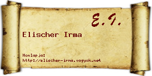 Elischer Irma névjegykártya